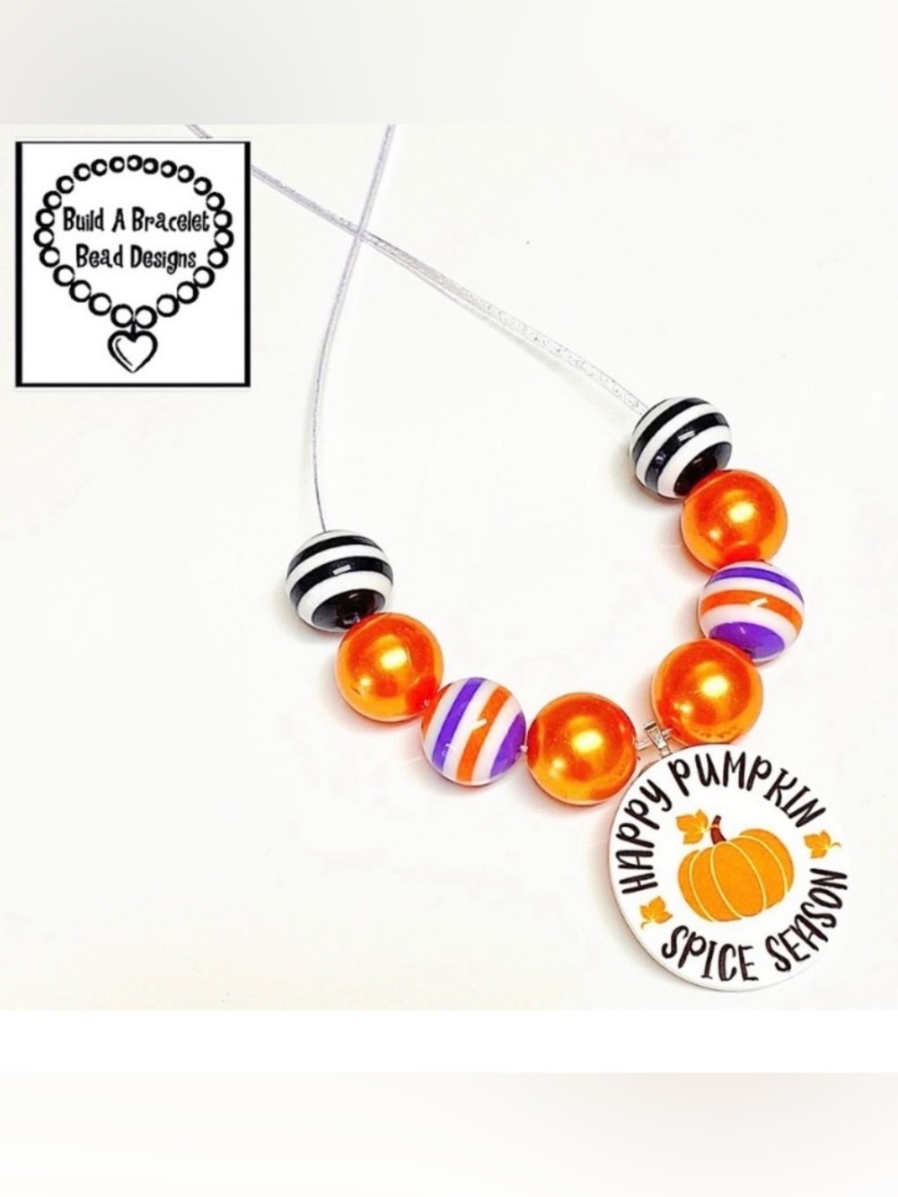 Handmade Happy Pumpkin Spice Season Necklace